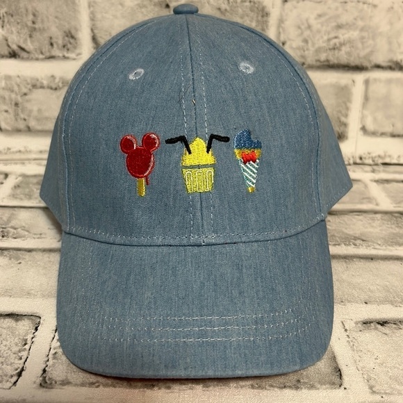 Disney Adjustable Ball Cap, NWT, Light Blue Denim, Embroidered, Light Weight - Picture 1 of 6